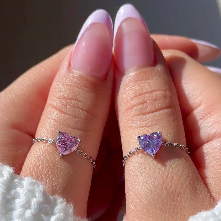 Heart Chain – Anello Catena Regolabile con Cuore Self Love